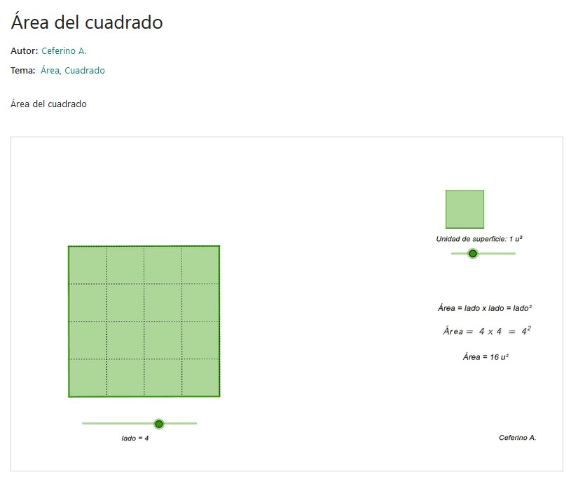 Imagen de Área del cuadrado