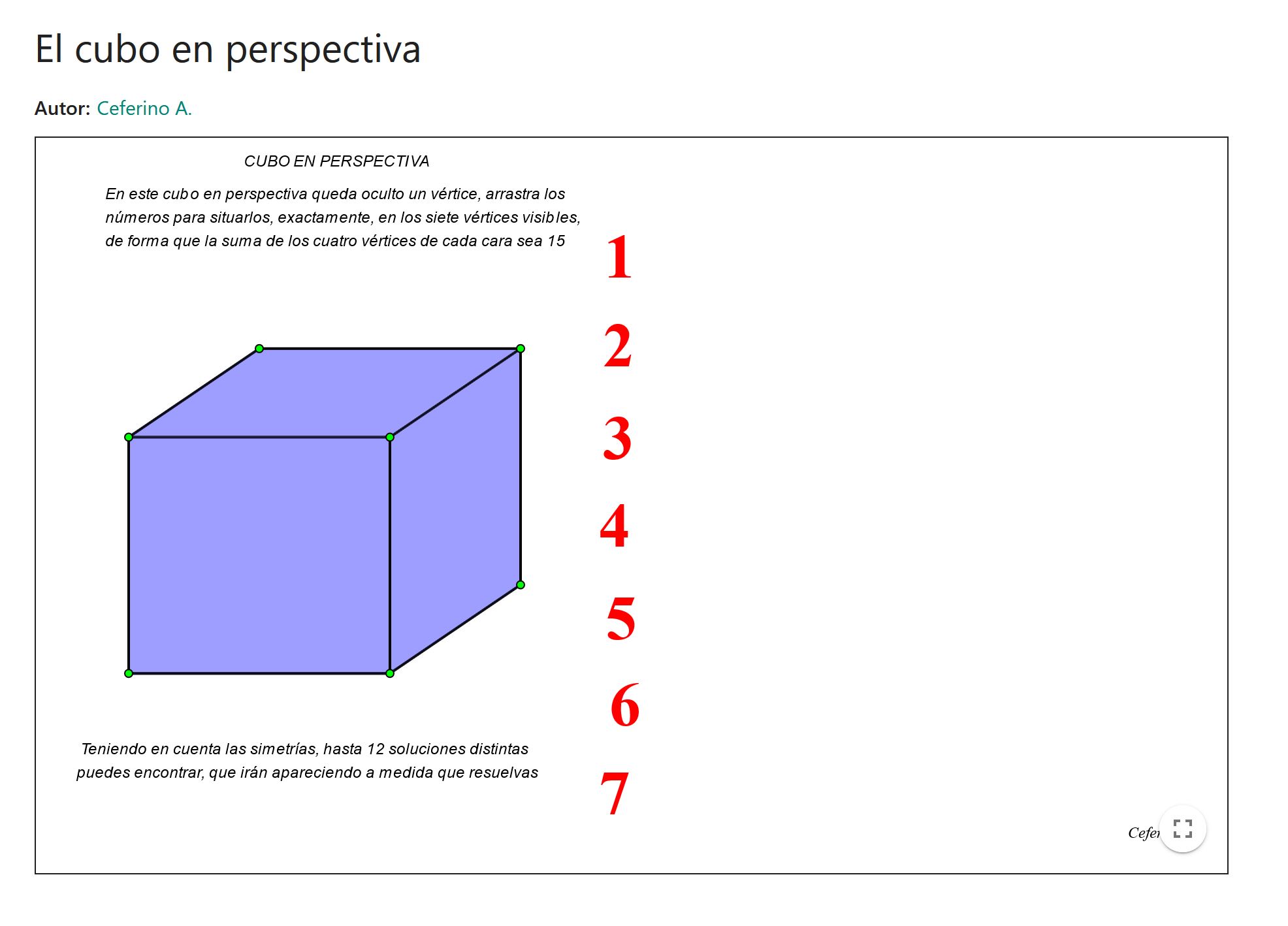 Imagen de El cubo en perspectiva