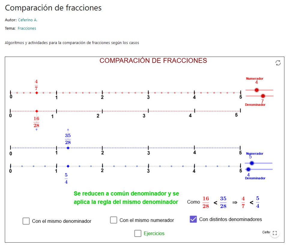 Imagen de Comparación de fracciones