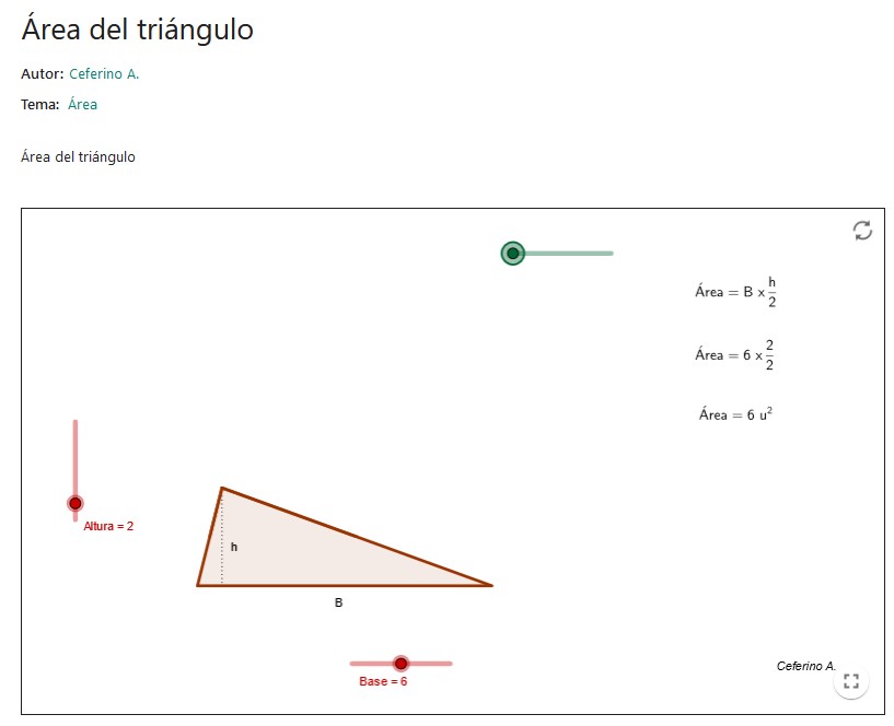 Imagen de Área del triángulo
