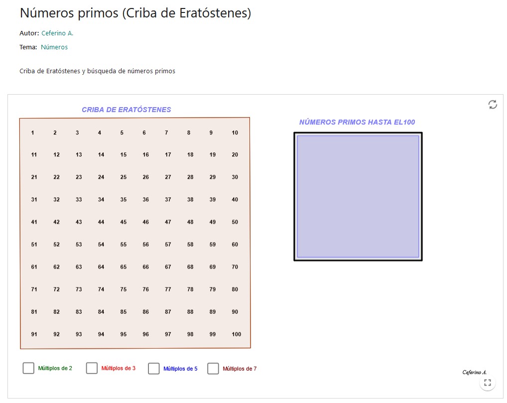 Imagen de Números primos (Criba de Eratóstenes)