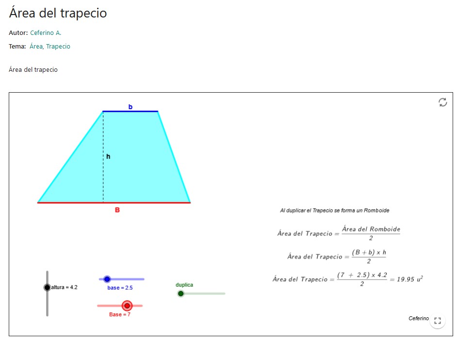Imagen de Área del trapecio