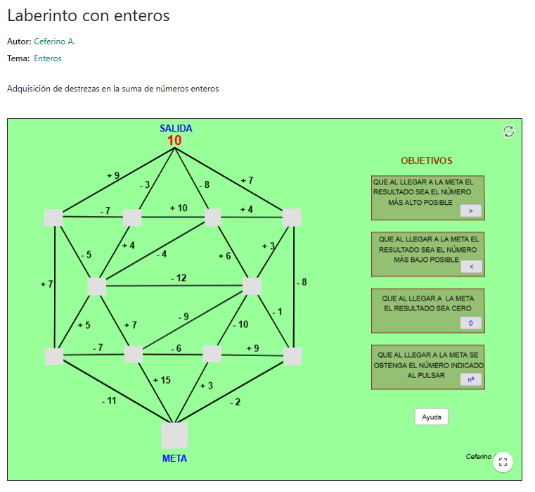 Imagen de Laberinto con enteros