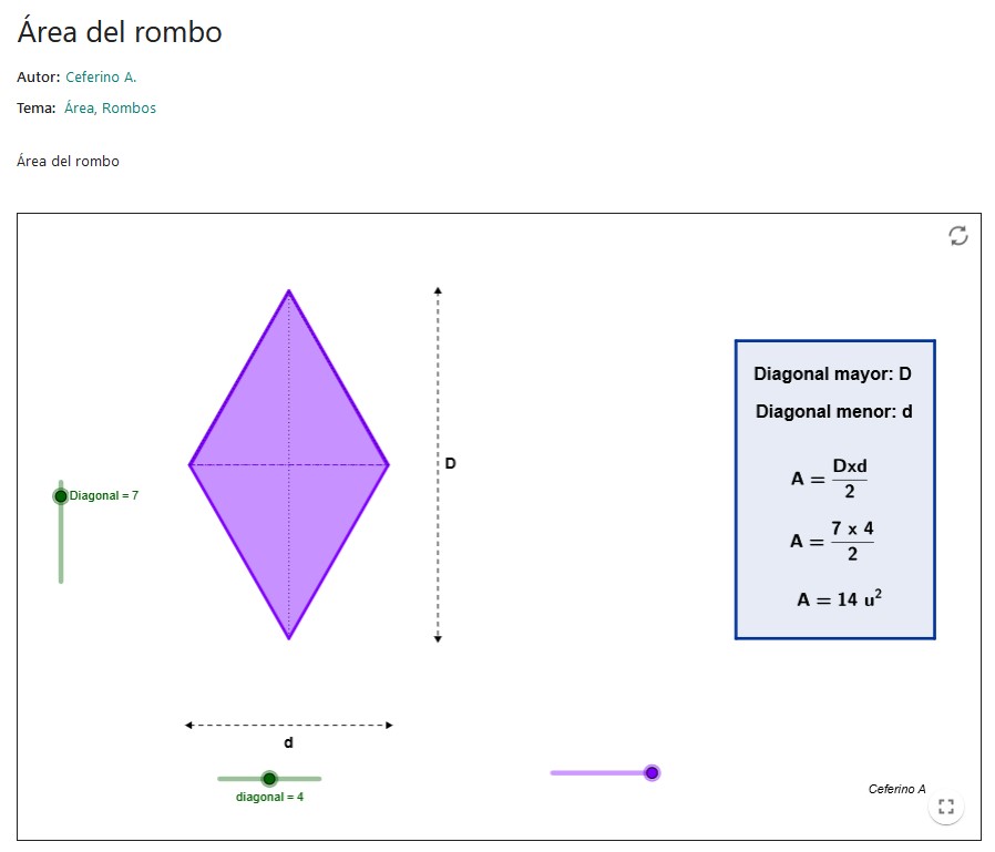 Imagen de Área del rombo