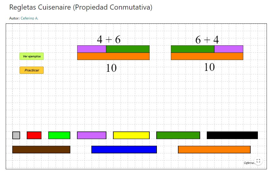 Imagen de Regletas Cuisenaire (Propiedad Conmutativa)