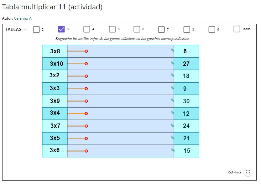 Imagen de Tabla multiplicar 11 (actividad)