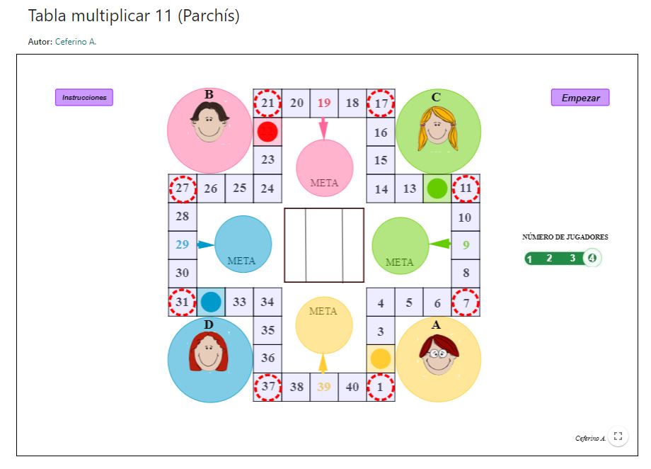 Imagen de Tabla multiplicar 11 (Parchís)