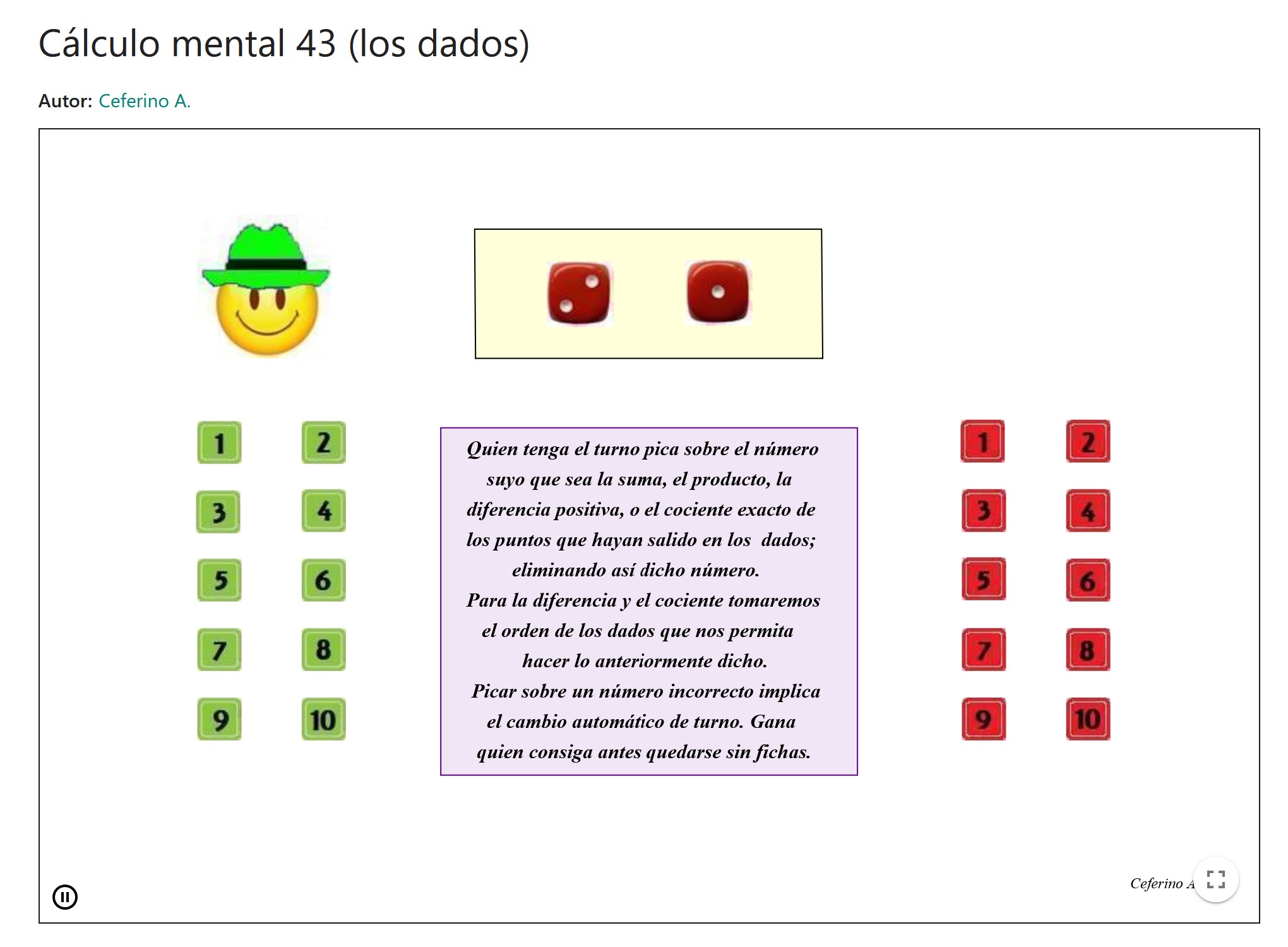 Imagen de Cálculo mental 43 (los dados)