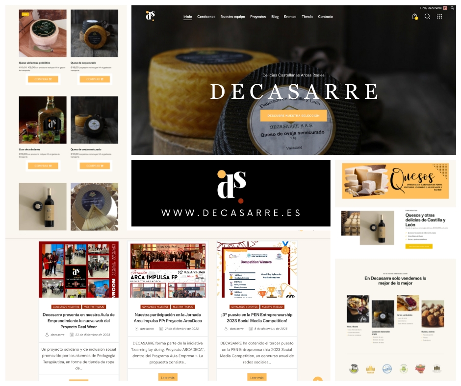Página web de nuestra empresa simulada www.decasarre.es