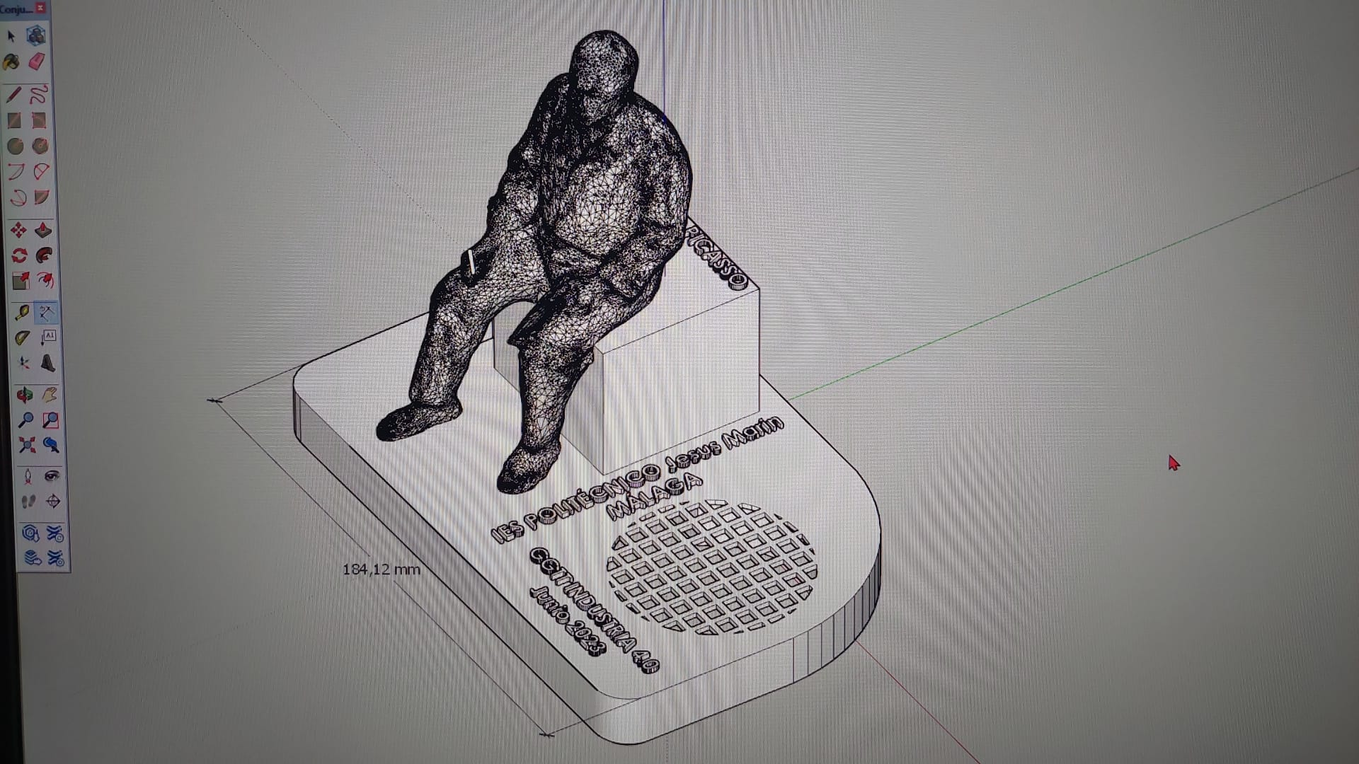 Primer diseño 3D de la maqueta tiflolófica propiamente dicho
