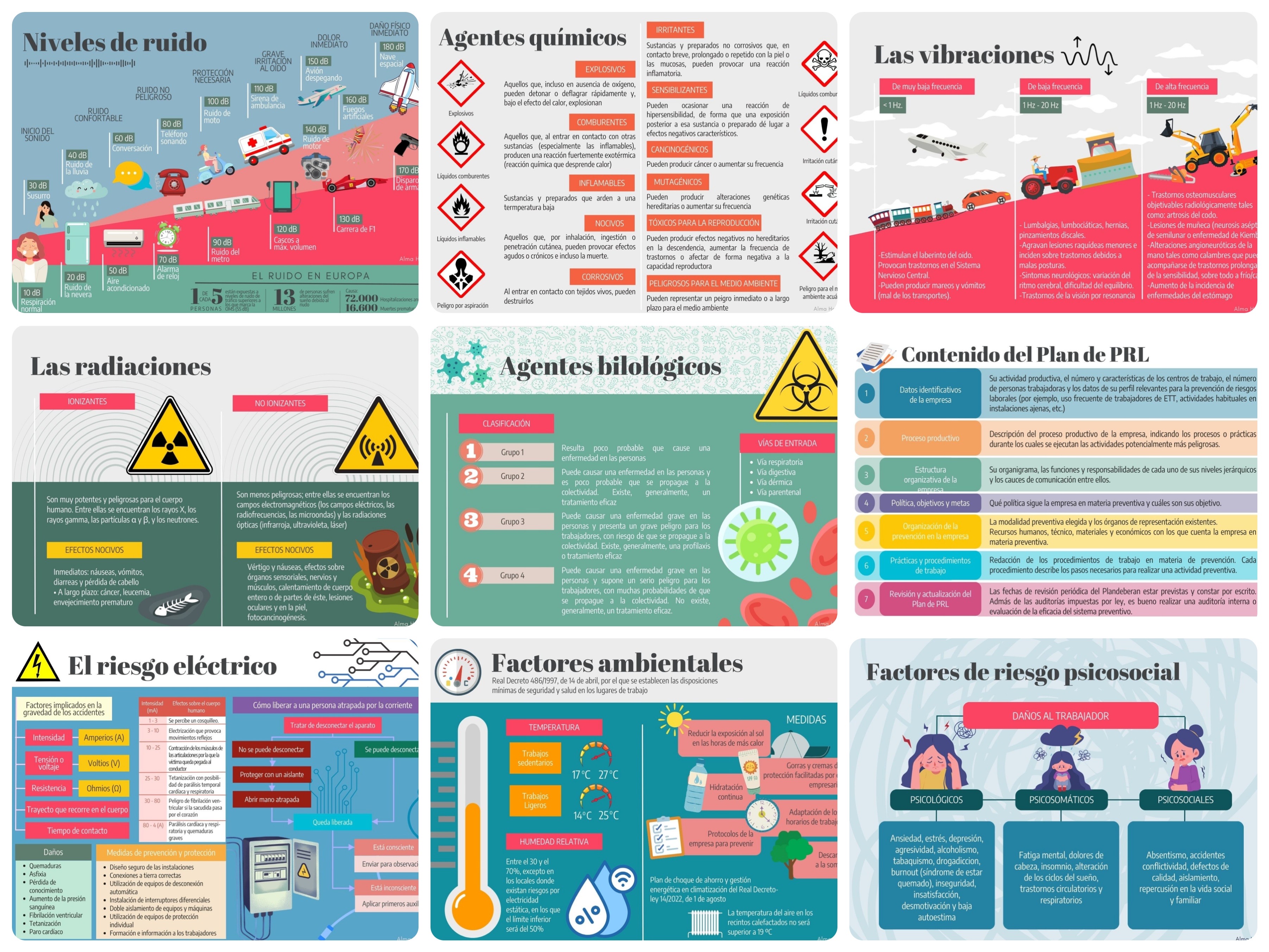 Algunas de las infografías incluidas en el REA