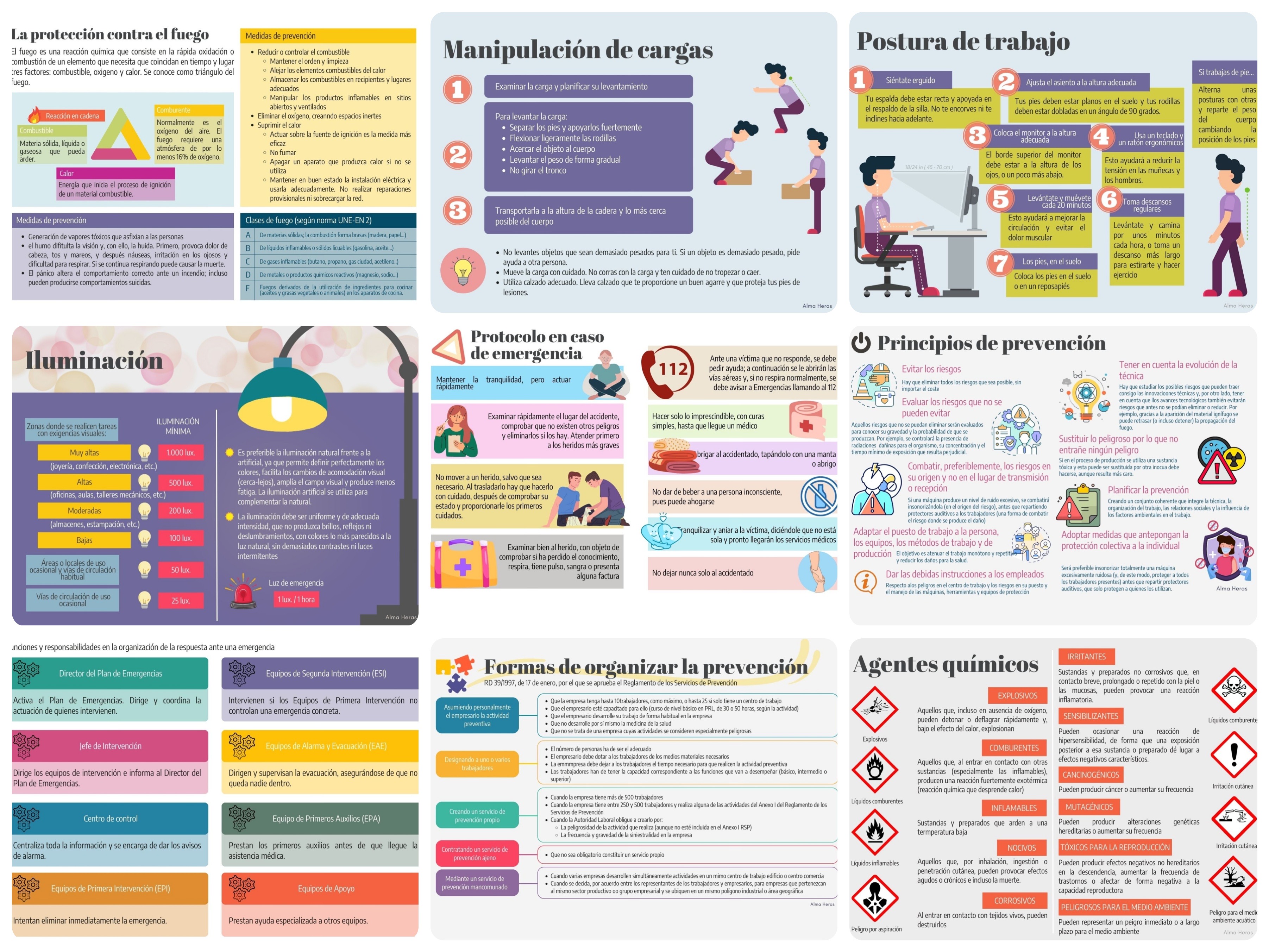 Algunas de las infografías incluidas en el REA