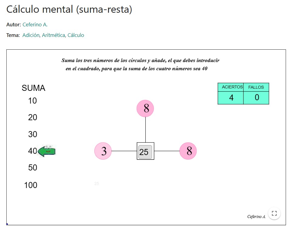 Imagen de Cálculo mental (suma-resta)