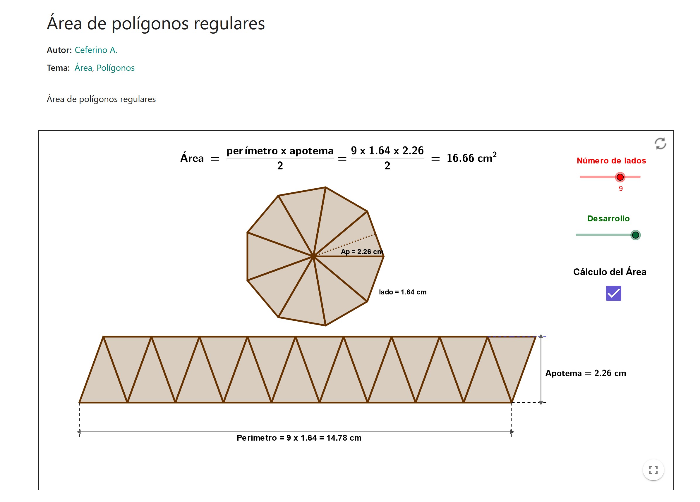 Imagen de Área de polígonos regulares