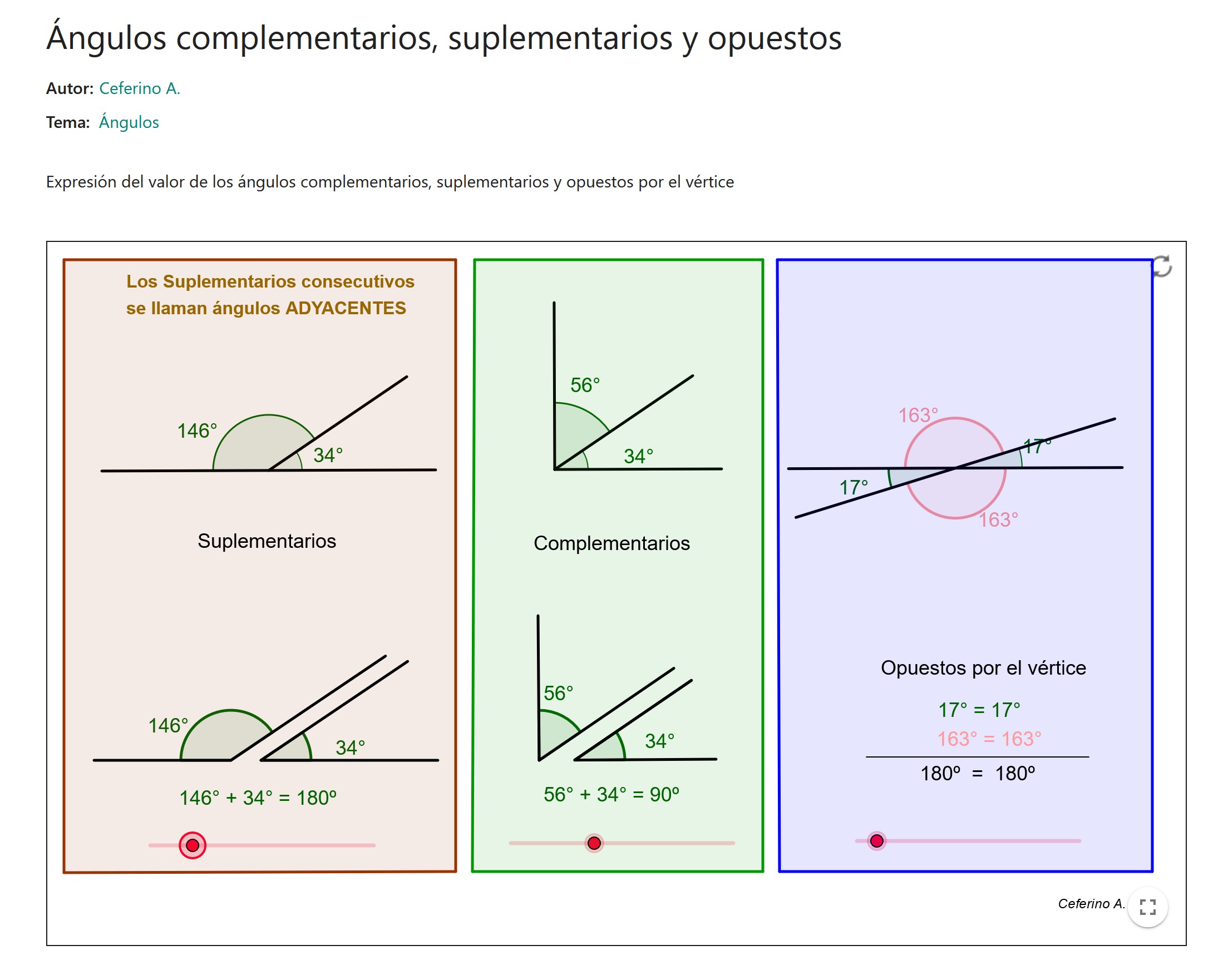 Imagen de Ángulos complementarios, suplementarios y opuestos