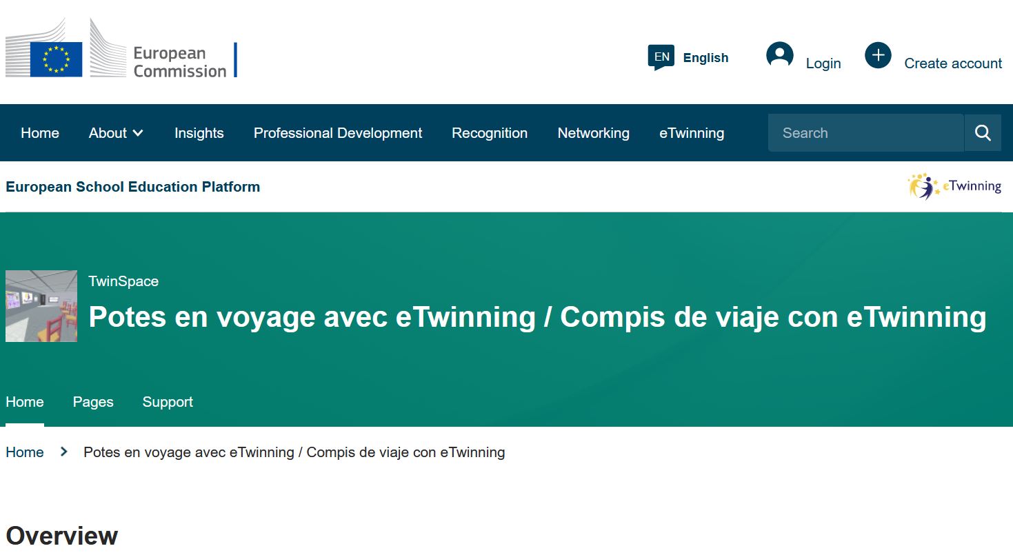 Captura del TwinSpace de la página principal del proyecto