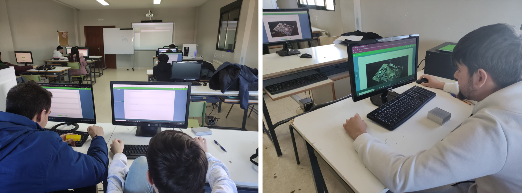 Alumnado trabajando el REA 1 “Montaje de Sistemas Informáticos”