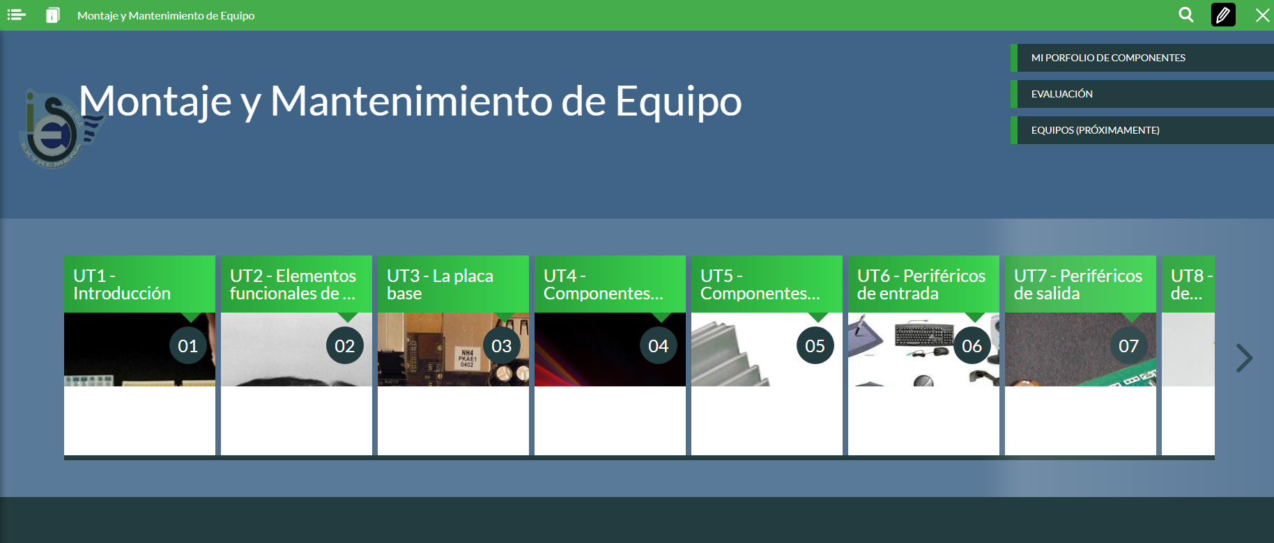 Captura del REA 2 “Montaje y Mantenimiento de Equipo”