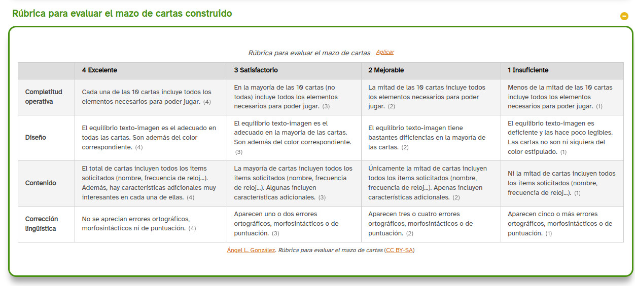 Rúbrica incluida REA 3 “Gamificando a Von Neumann”