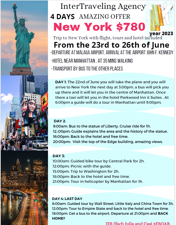Ejemplo de un itinerario: Nueva York