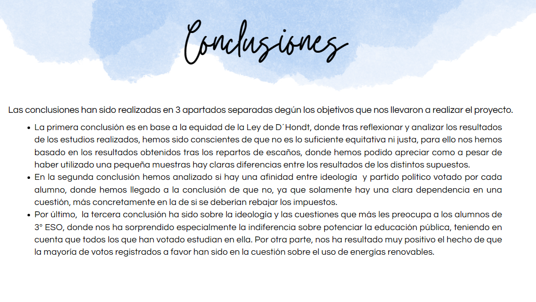 Conclusiones del proyecto “Nuestro parlamento”