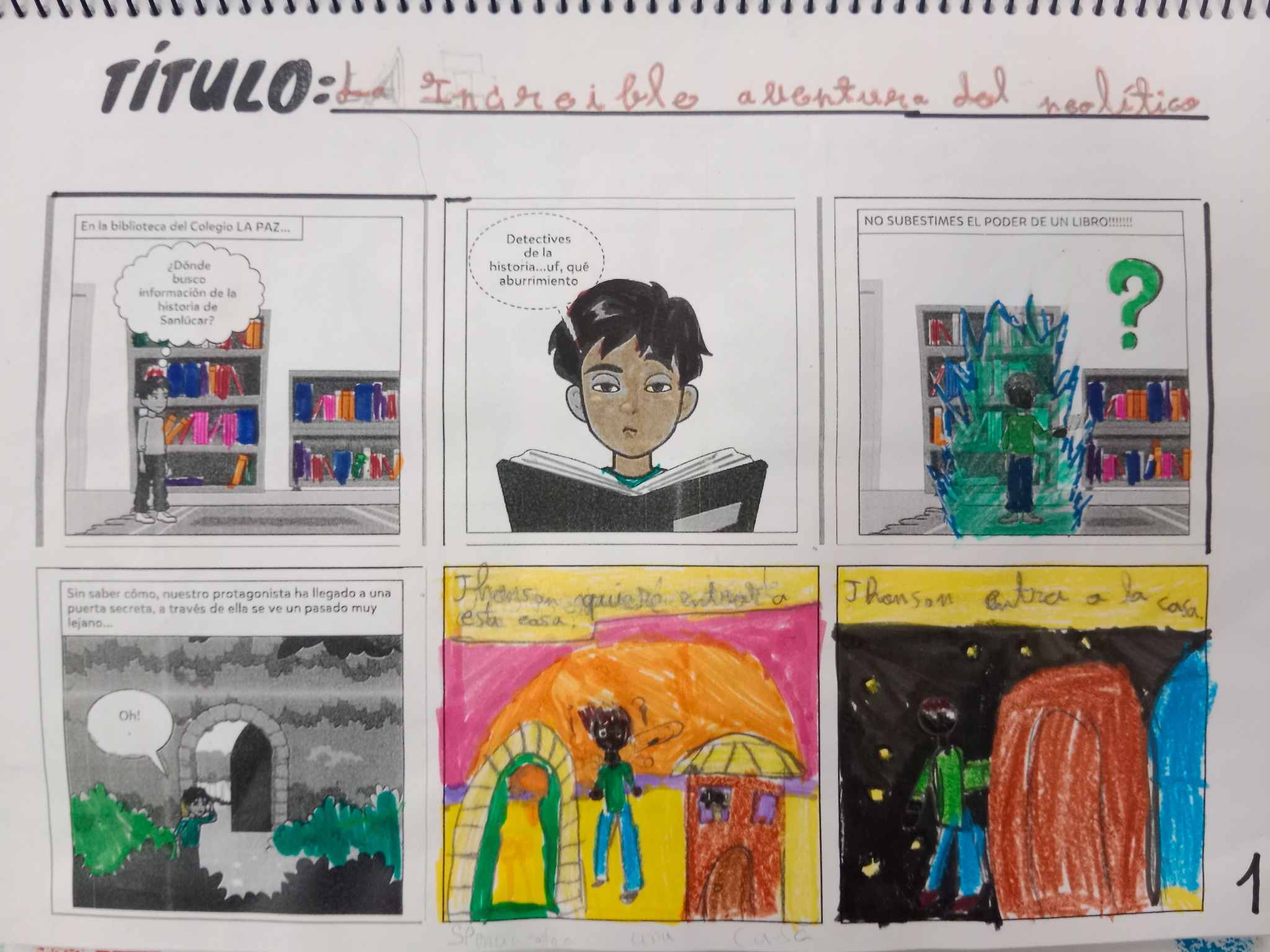 Producciones del alumnado: cómic prehistórico