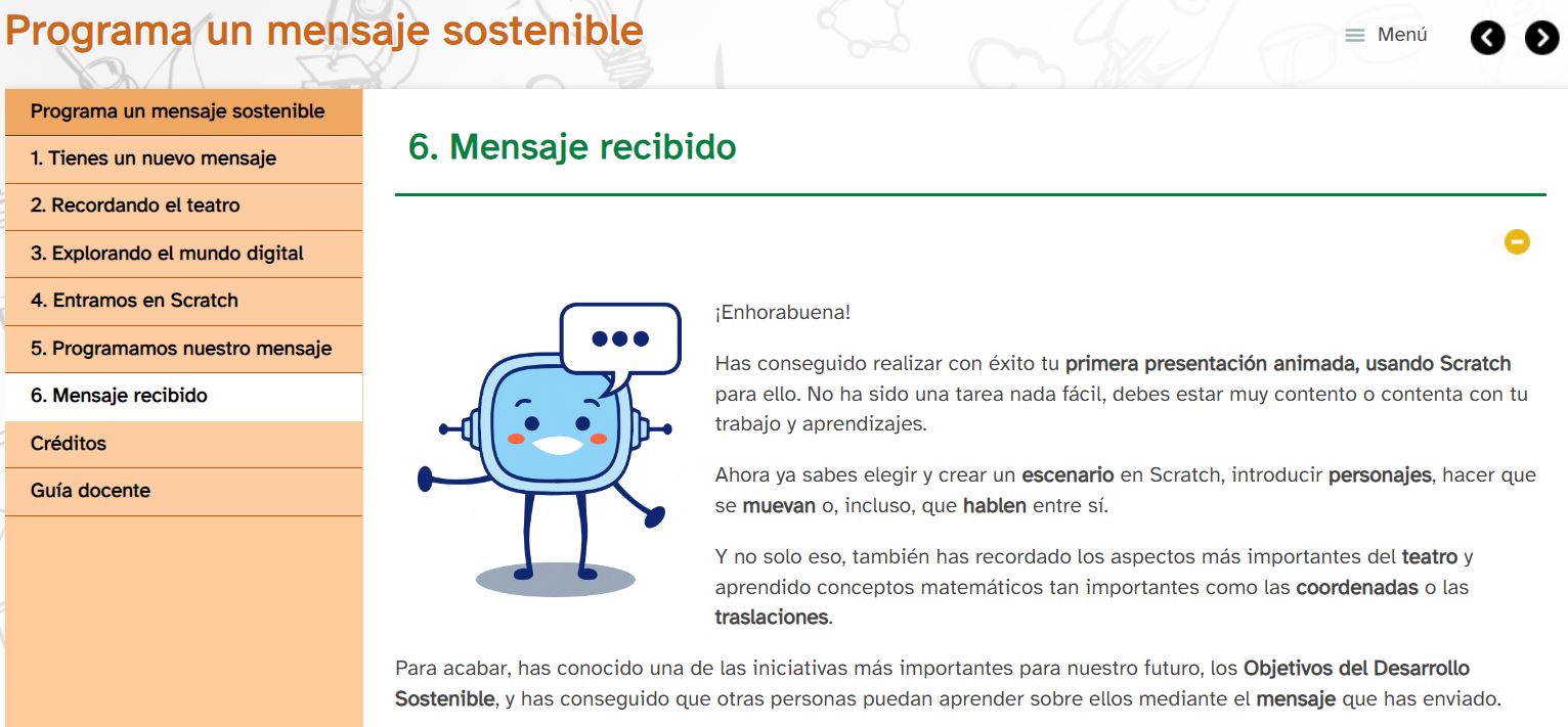 Imagen del REA en la fase de concluir
