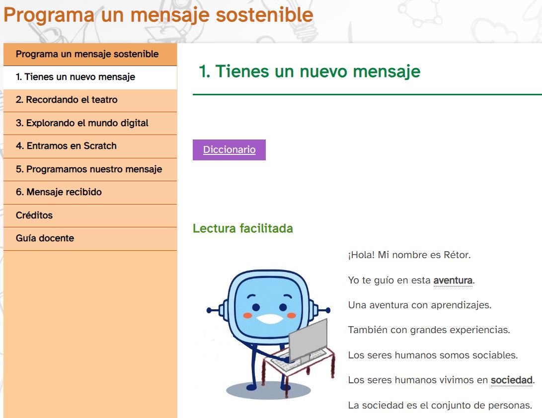 Índice del REA, que recoge cada uno de sus puntos junto a los créditos y la guía docente