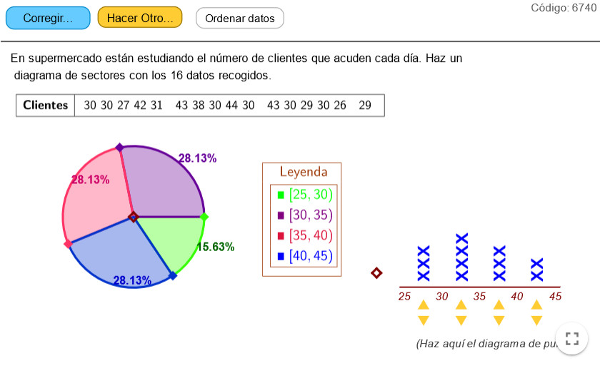 Imagen de Diagramas de Sectores. Datos agrupados.