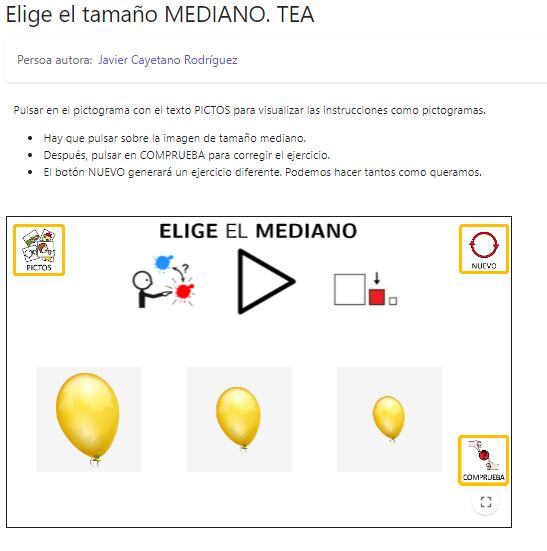 Imagen de Elige el tamaño MEDIANO. TEA