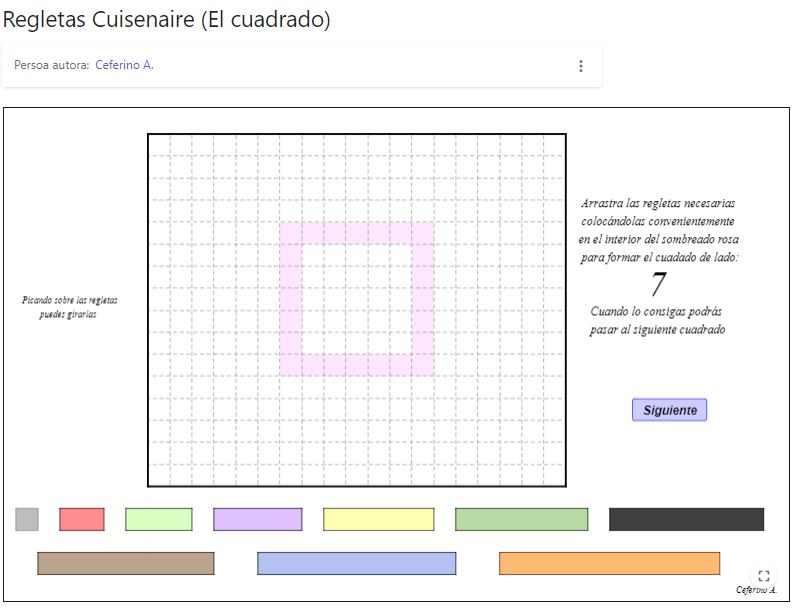 Imagen de Regletas Cuisenaire (El cuadrado)