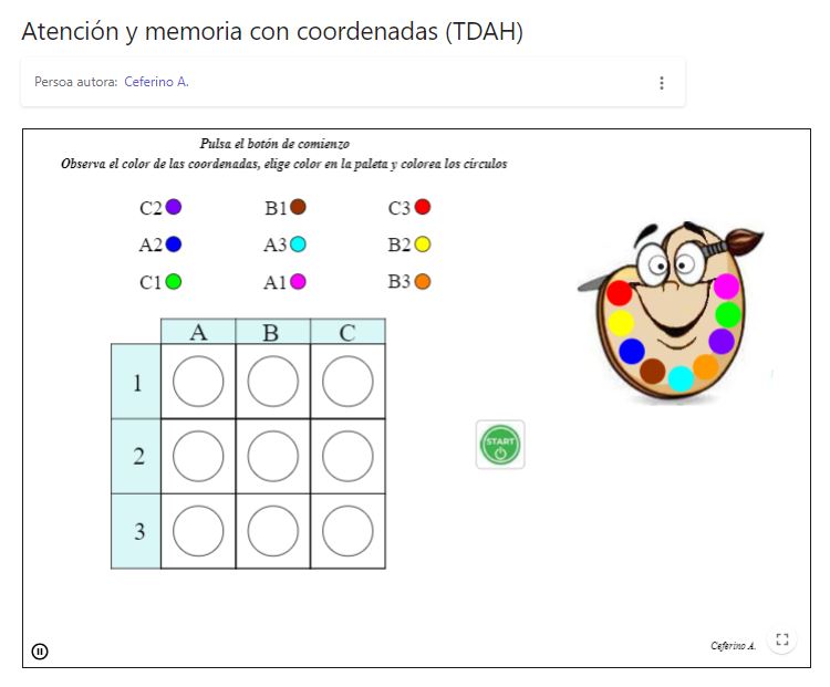Imagen de Atención y memoria con coordenadas (TDAH)