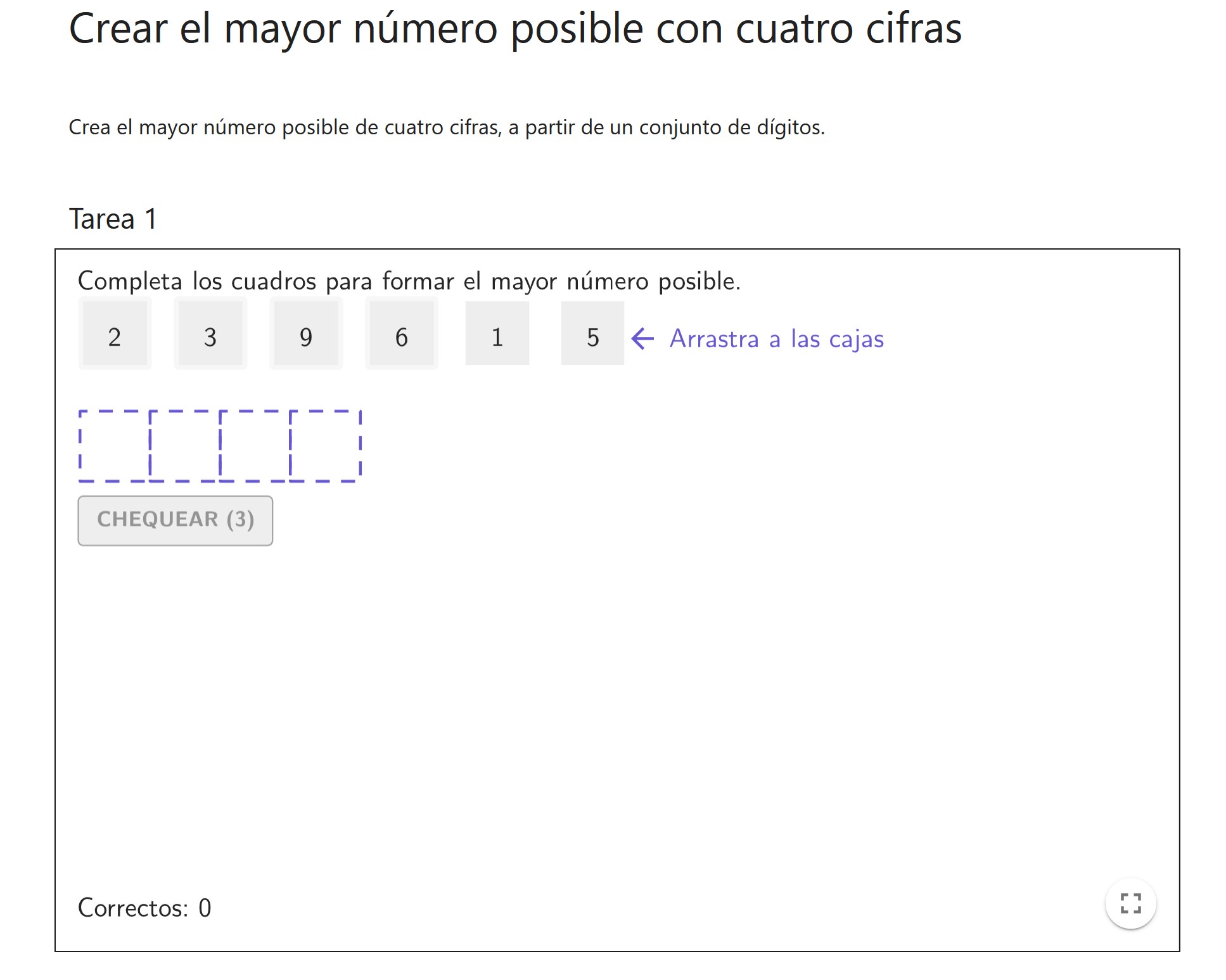 Imagen de Crear el mayor número posible con cuatro cifras