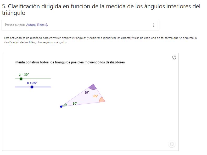 Imagen de 5. Clasificación dirigida en función de la medida de los ángulos interiores del triángulo