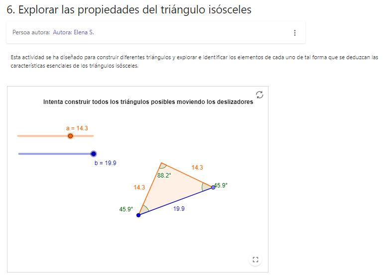 Imagen de 6. Explorar las propiedades del triángulo isósceles