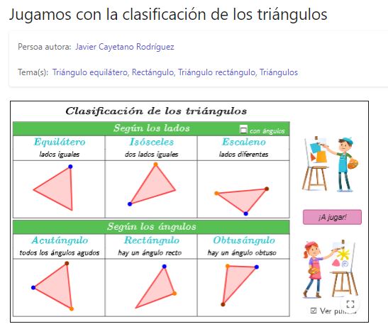 Imagen de Jugamos con la clasificación de los triángulos