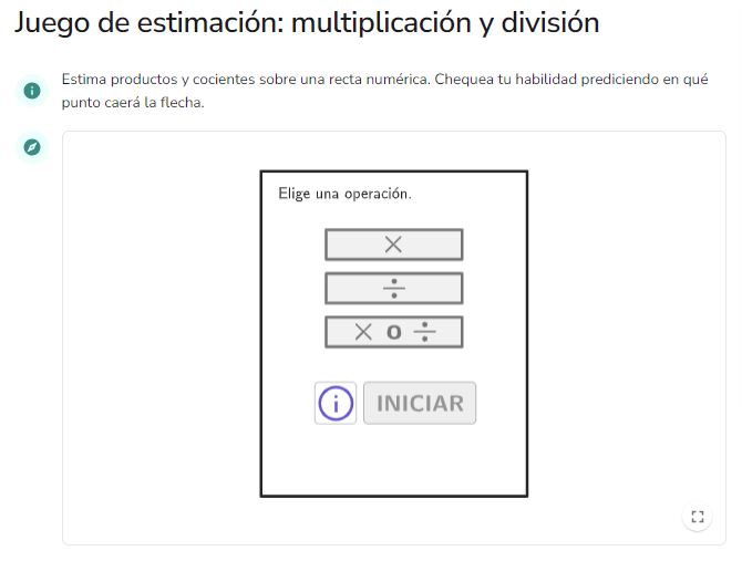 Imagen de Juego de estimación: multiplicación y división