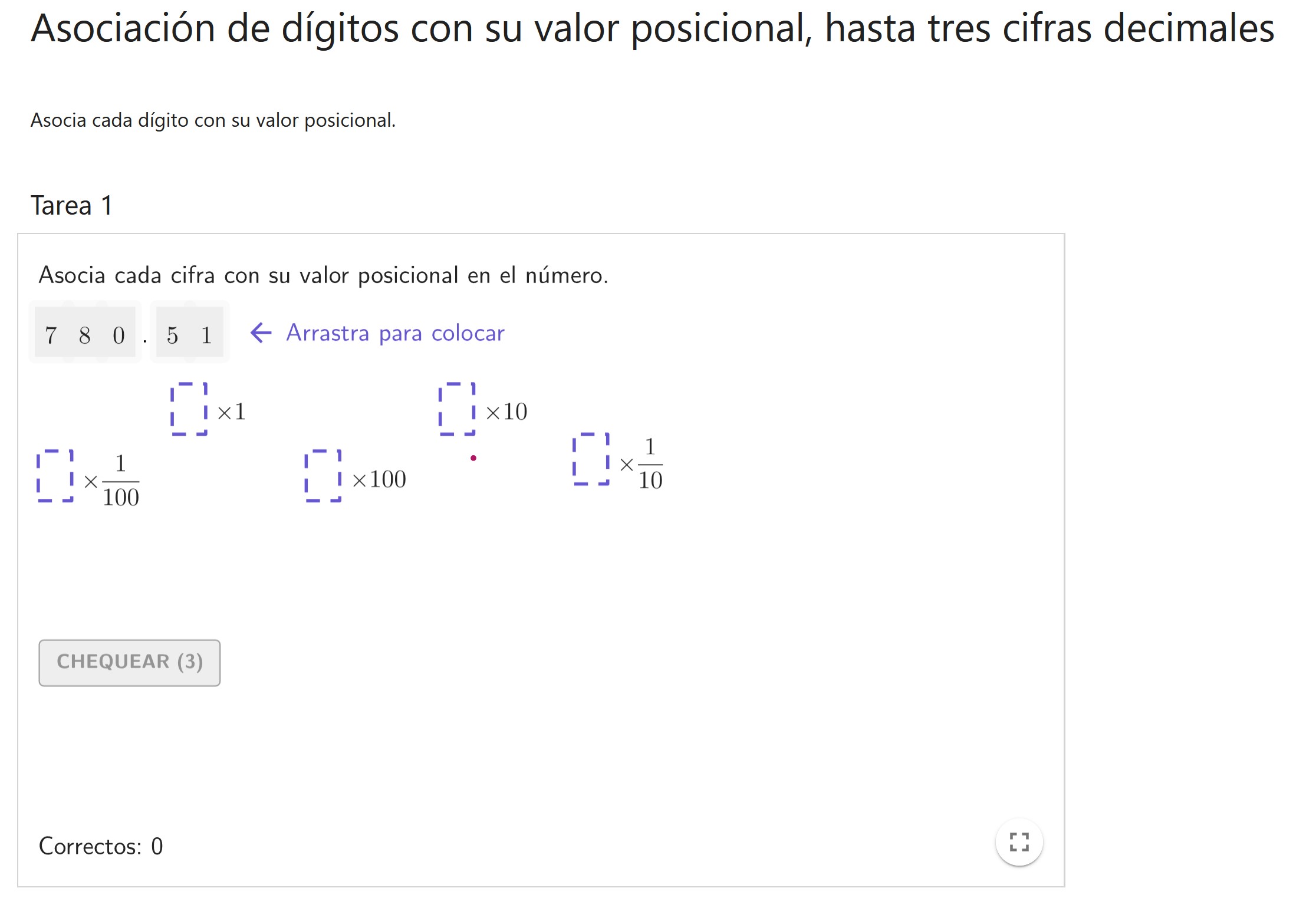 Imagen de Asociación de dígitos con su valor posicional, hasta tres cifras decimales