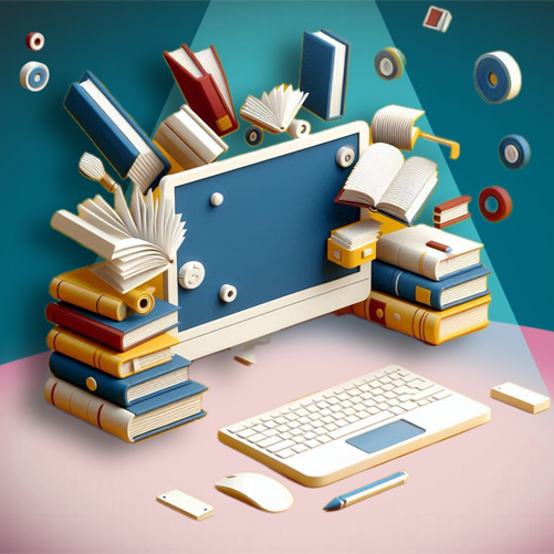 ordenador y libros