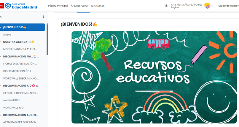 Banco de Recursos en el Aula Virtual del cole al que pueden acceder los docentes Banco de Recursos en el Aula Virtual del cole al que pueden acceder los docentes