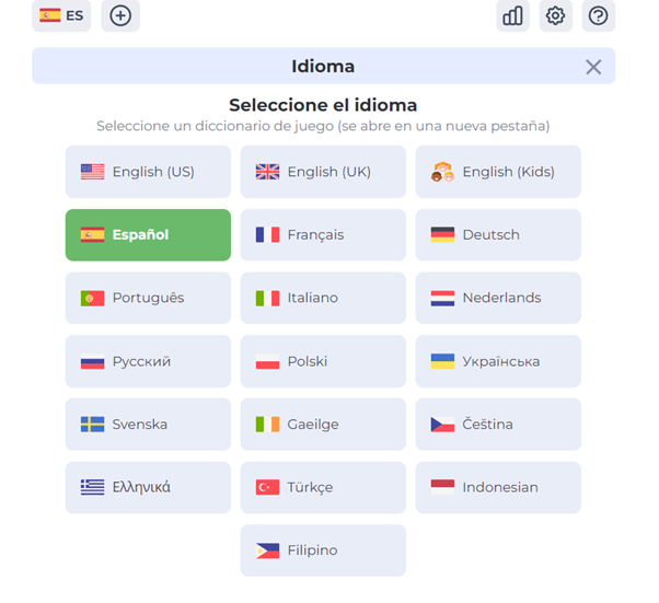 Posibles idiomas en los que jugar a WORDLE