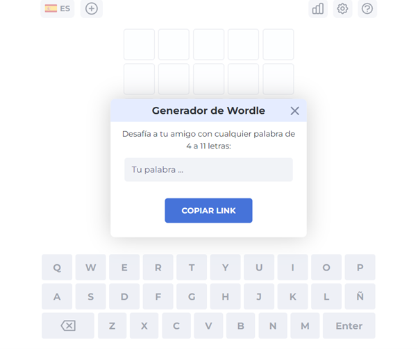 Generador de palabras propias en WORDLE