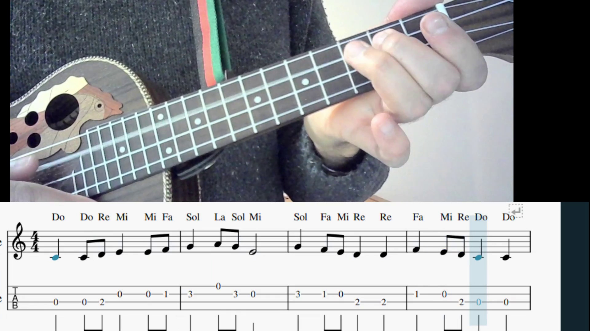 Imagen de un videotutorial de ukelele Imagen de un videotutorial de ukelele