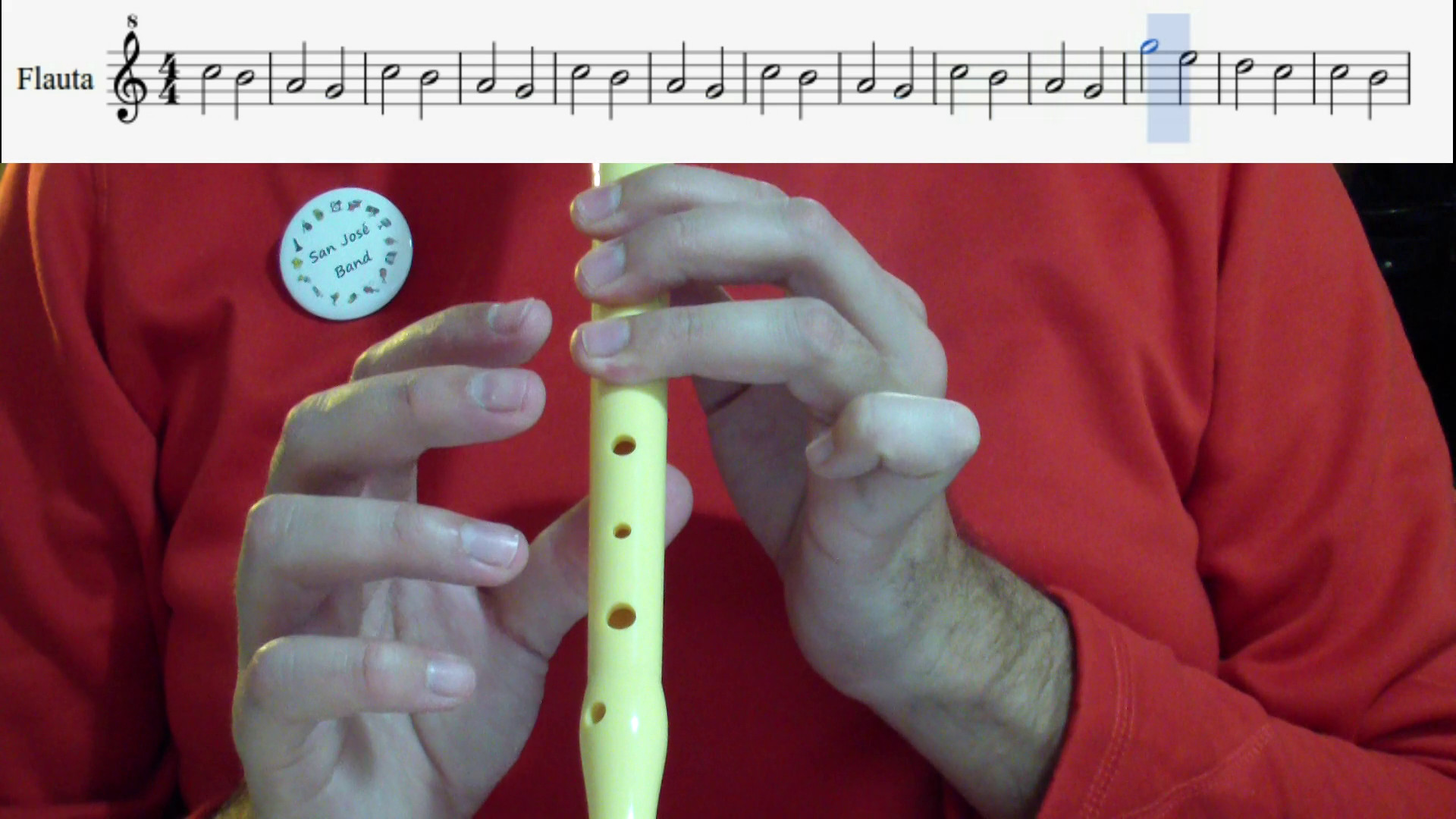 Imagen de un videotutorial de flauta Imagen de un videotutorial de flauta