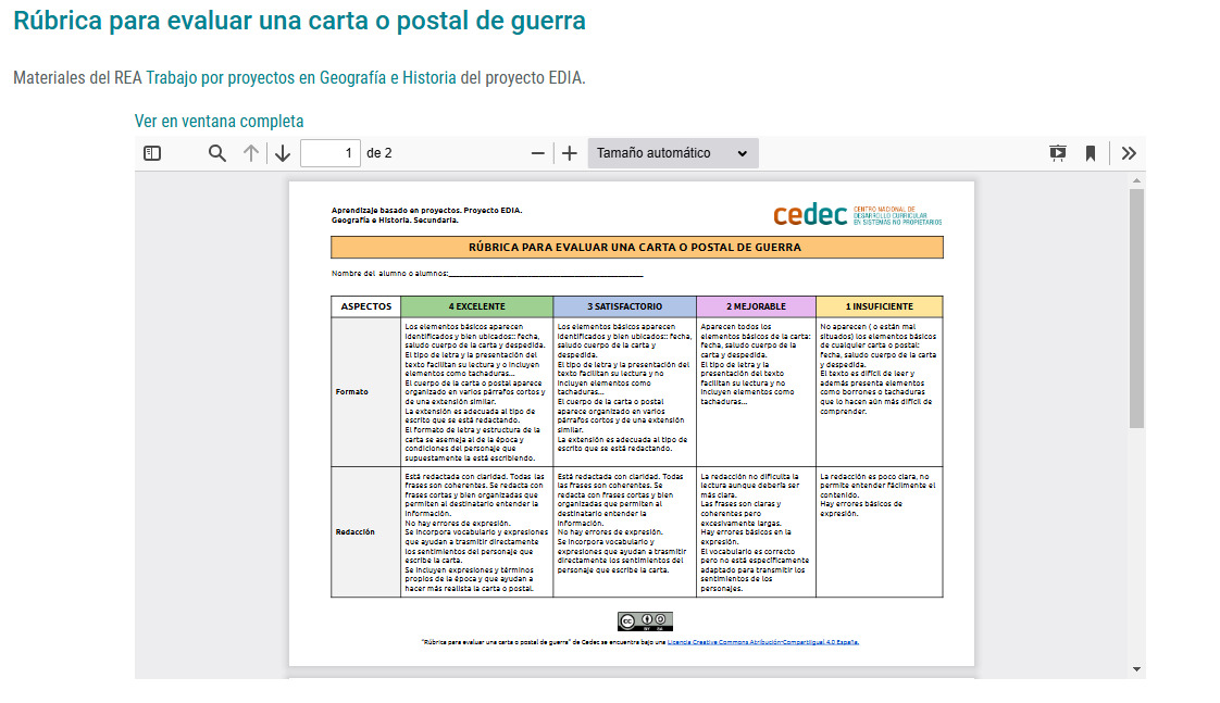 Imagen de la rúbrica de referencia de una carta Imagen de la rúbrica de referencia de una carta