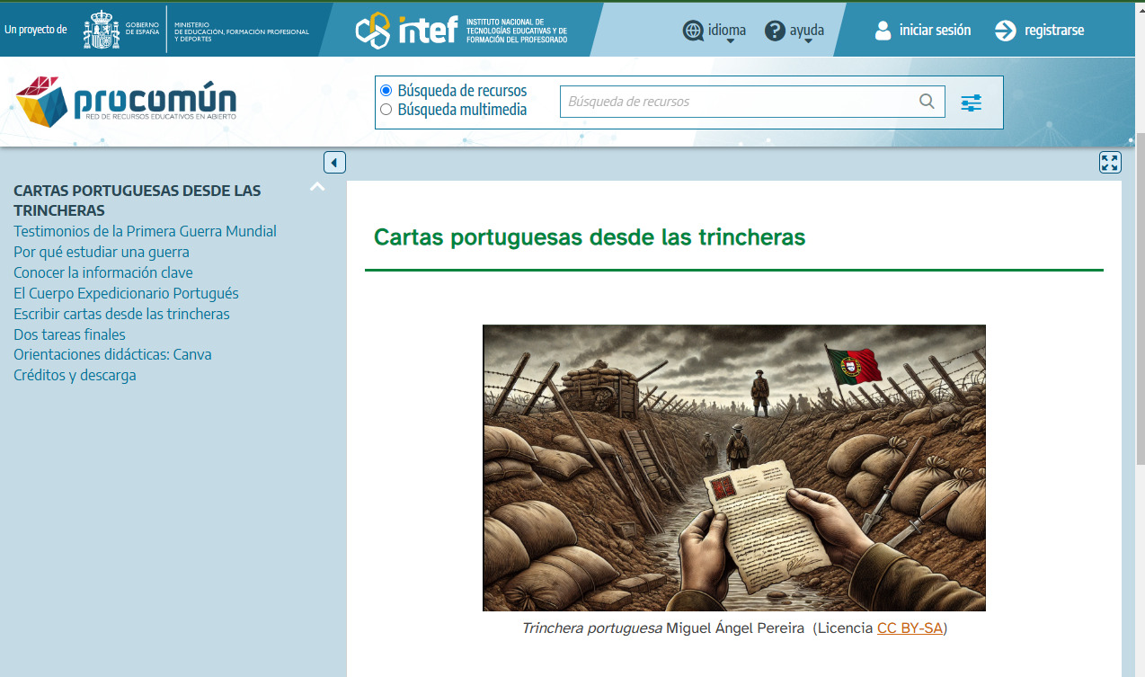 REA “Cartas desde las trincheras” en Procomún REA “Cartas desde las trincheras” en Procomún