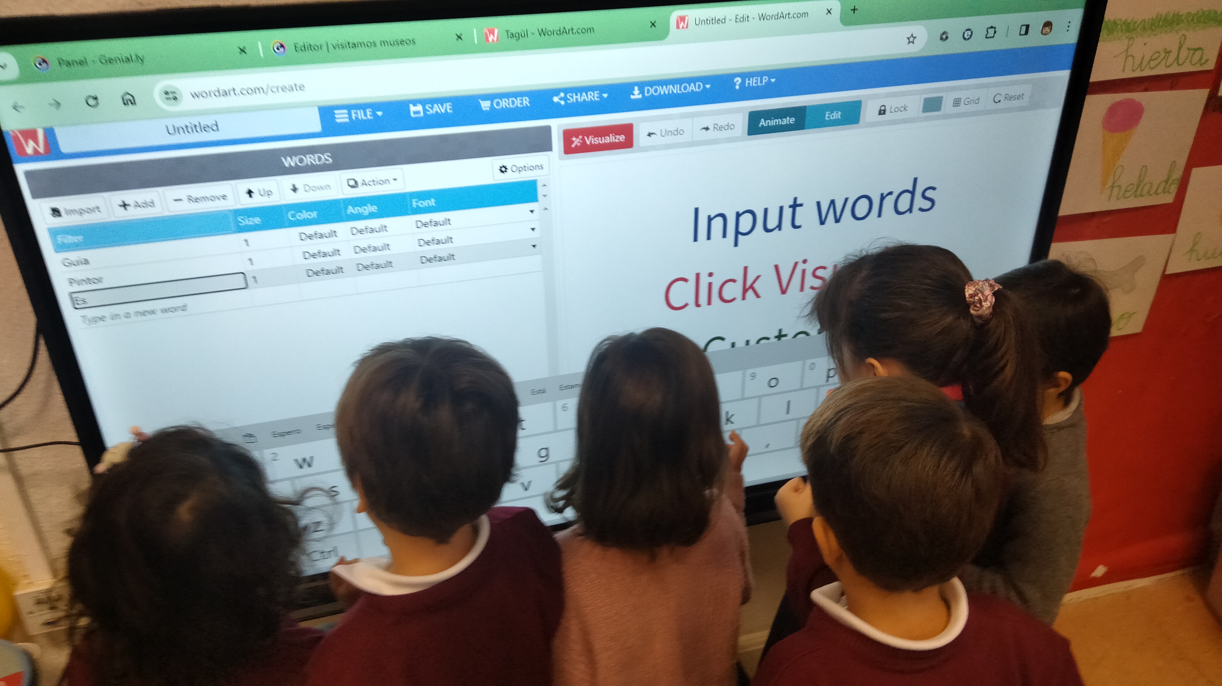 Nube de palabras del vocabulario del proyecto