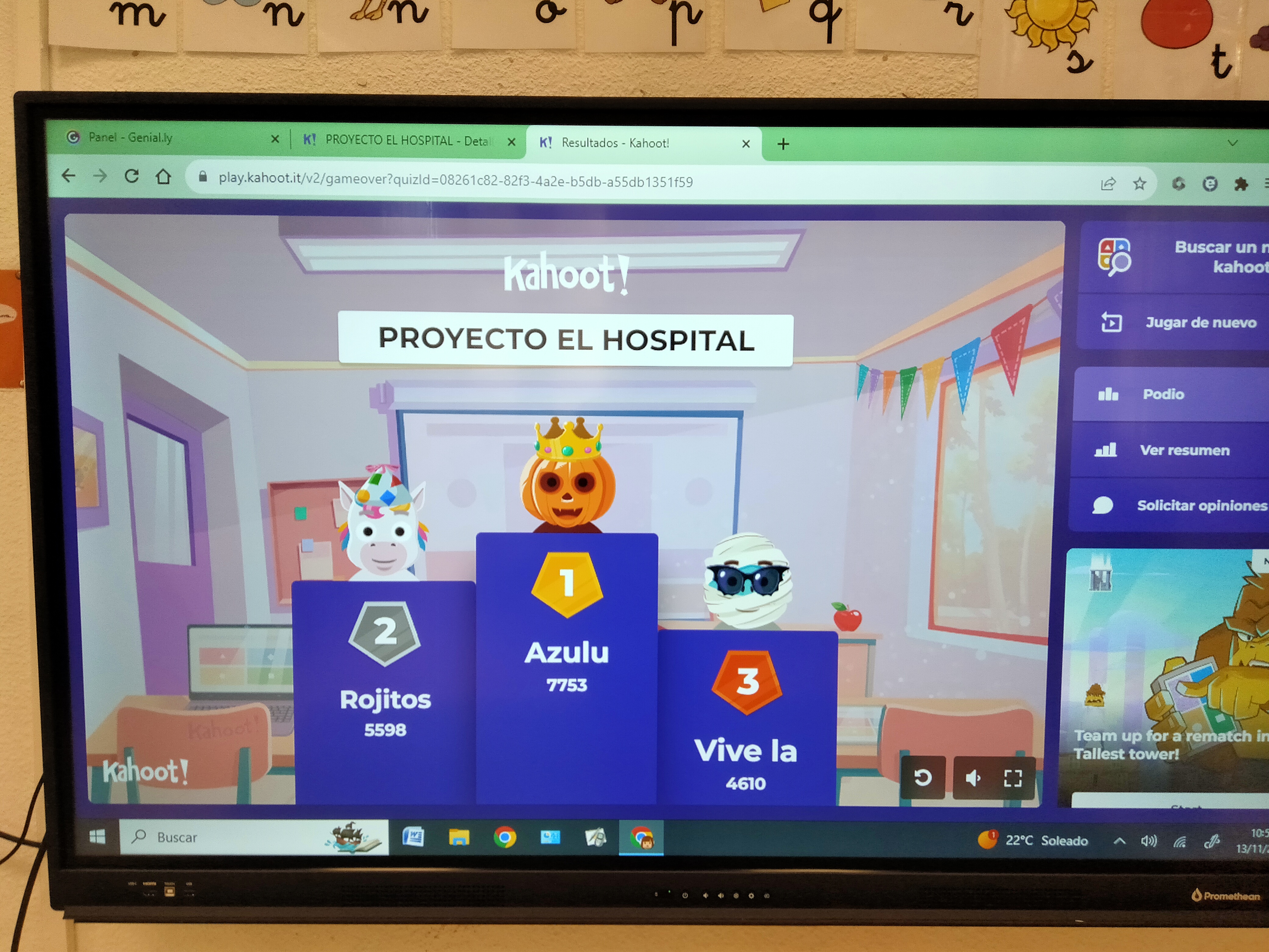 Evaluando con Kahoot.