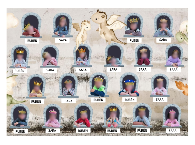 Figura 4. Lámina diseñada con PhotoRoom para pasar lista en un Proyecto Medieval.