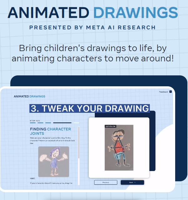 Imagen 2. Animated Drawings. Web. Imagen 2. Animated Drawings. Web.